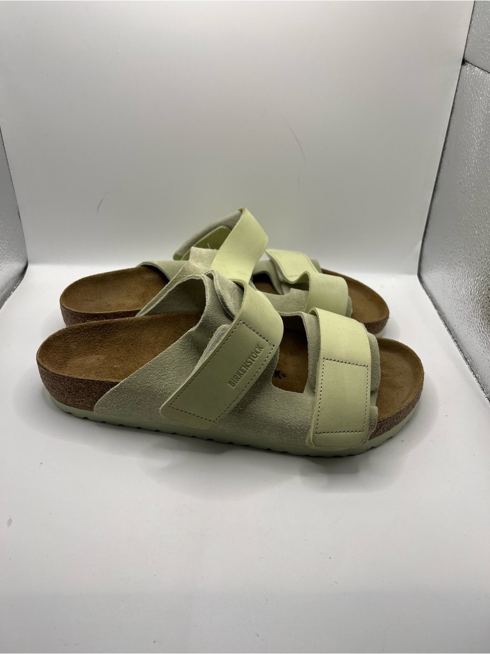 Birkenstock Arizona Suede Sandals - Pale Green - Picture 3 of 14